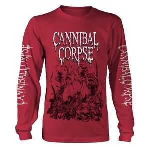 Cannibal Corpse Unisex Adult Pile Of Skulls 2018 Long-Sleeved T-Shirt / Red